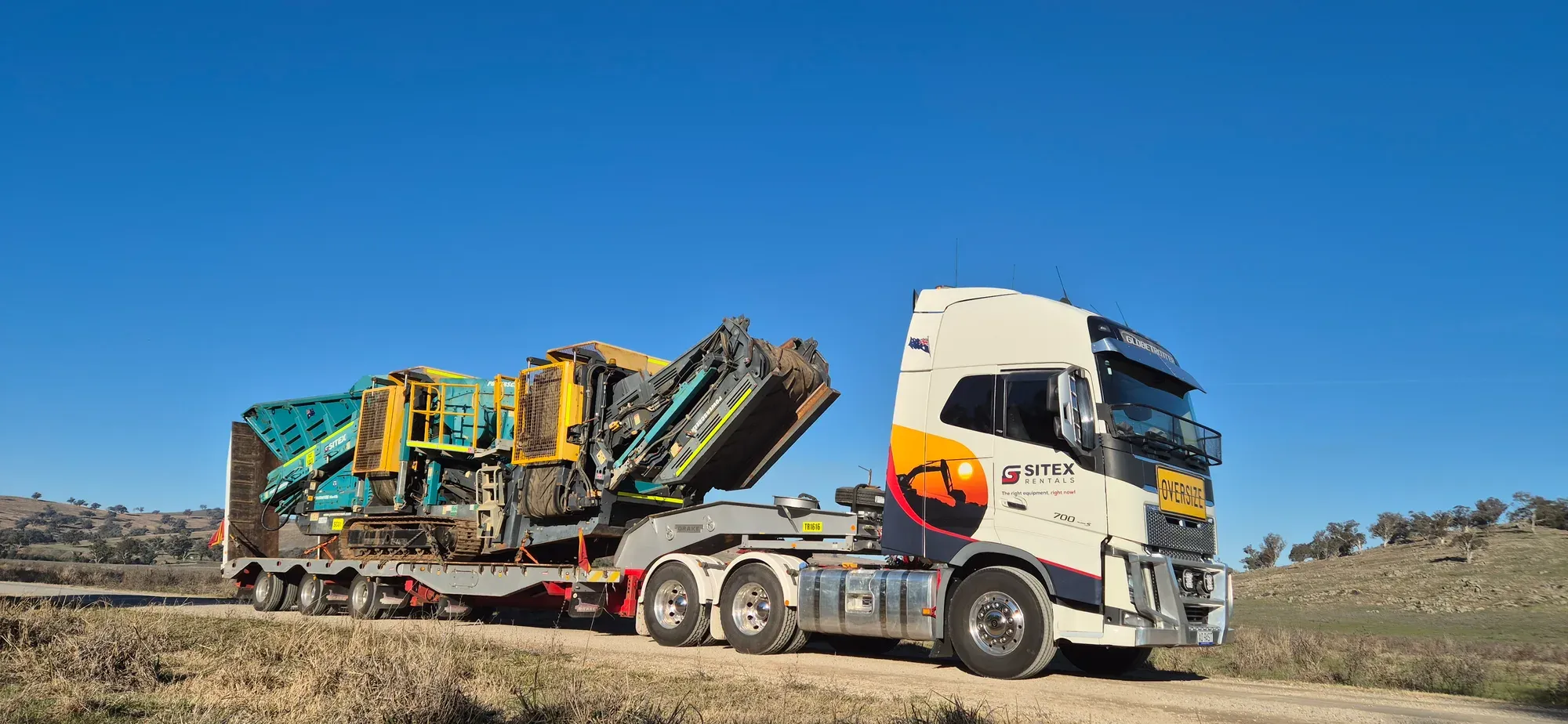 Mobile screen on a float being delivered to site